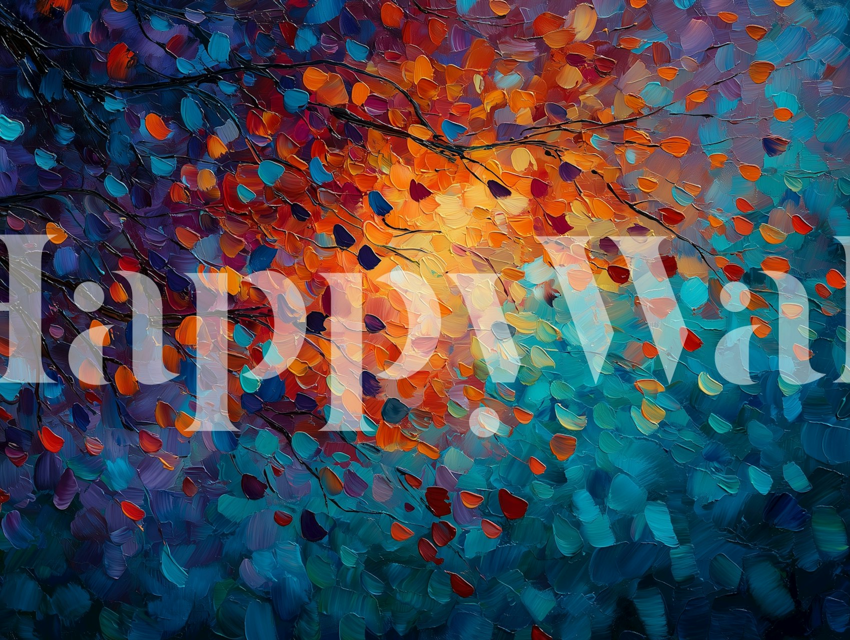 Radiant Foliage Dance wallpaper in a room