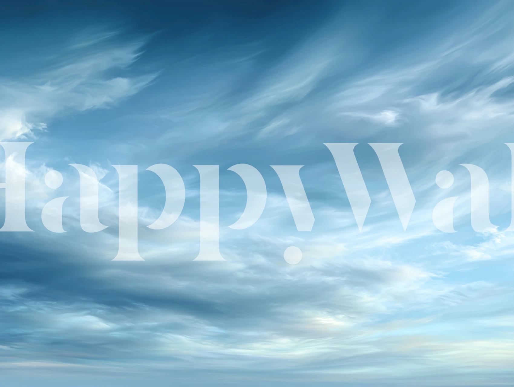 Blue sky with soft clouds wallpaper