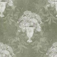 Watercolor Garden Tapestry with Floral Urns tapete