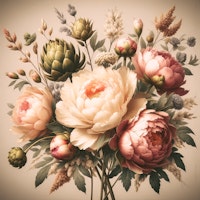 Vintage Peonies Baroque tapete
