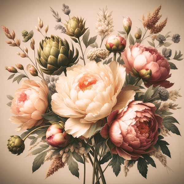 Vintage Peonies Baroque