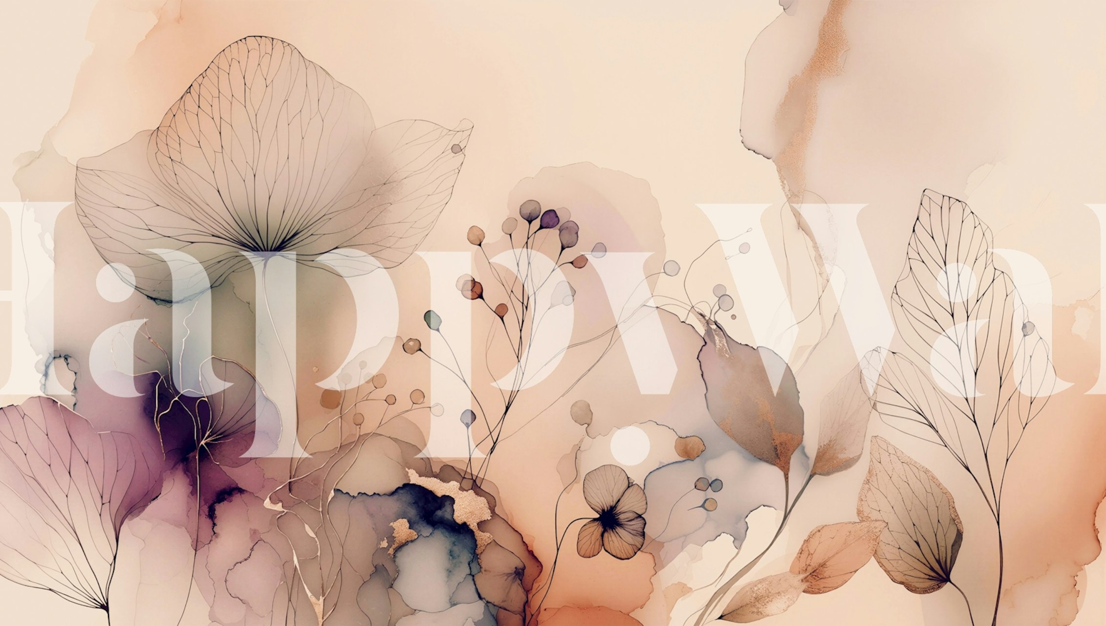 Serenity Blossom Dream Soft Blush wallpaper in a room