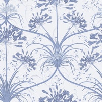 Art Deco Agapanthus - Blue & White wallpaper