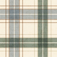 Classic Farmhouse Plaid Check Green Blue ταπετσαρία