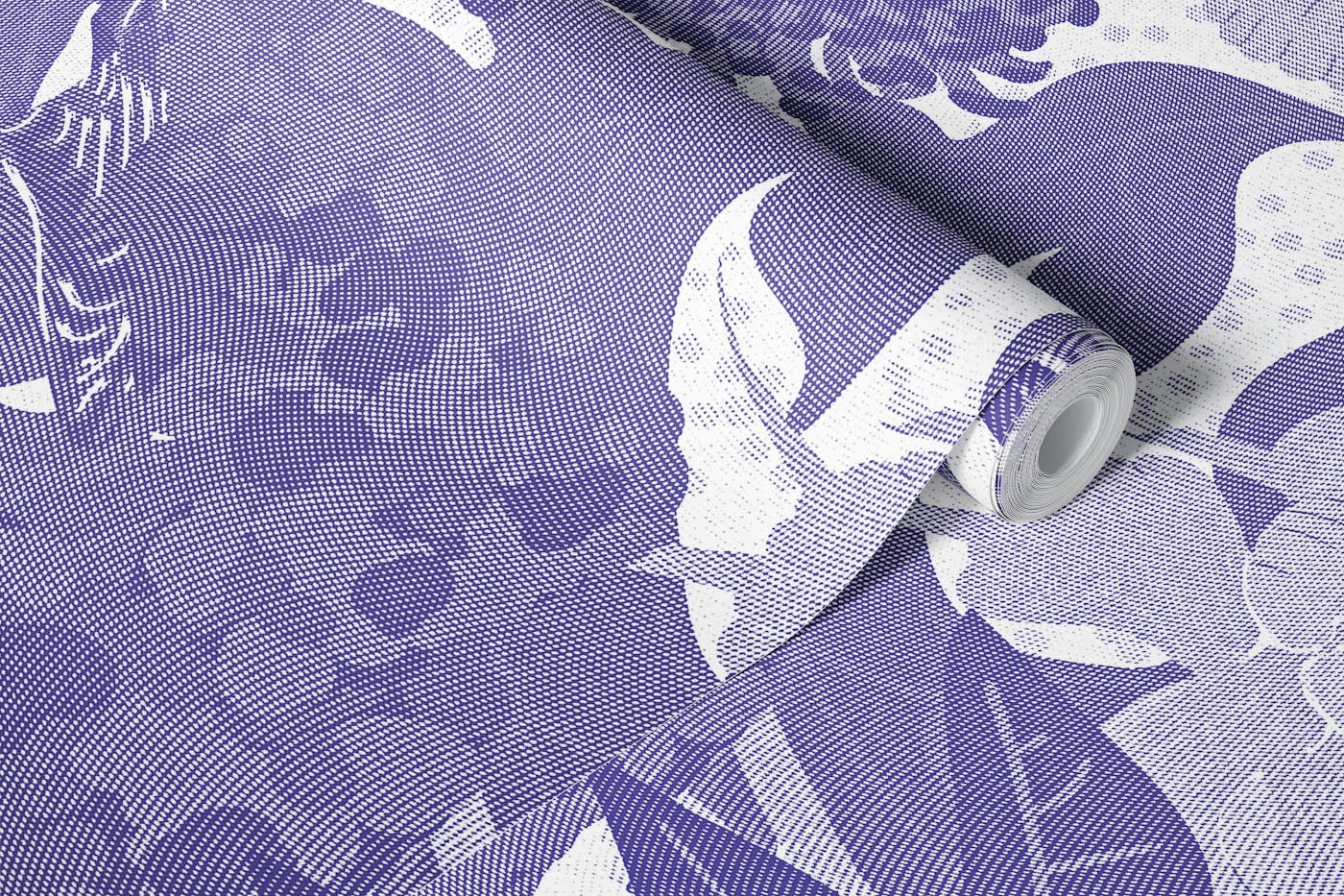 Swallows and Lilacs in Purple BIG scale wallpaper roll