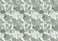 Sunflowers and Dahlias in Green tapete