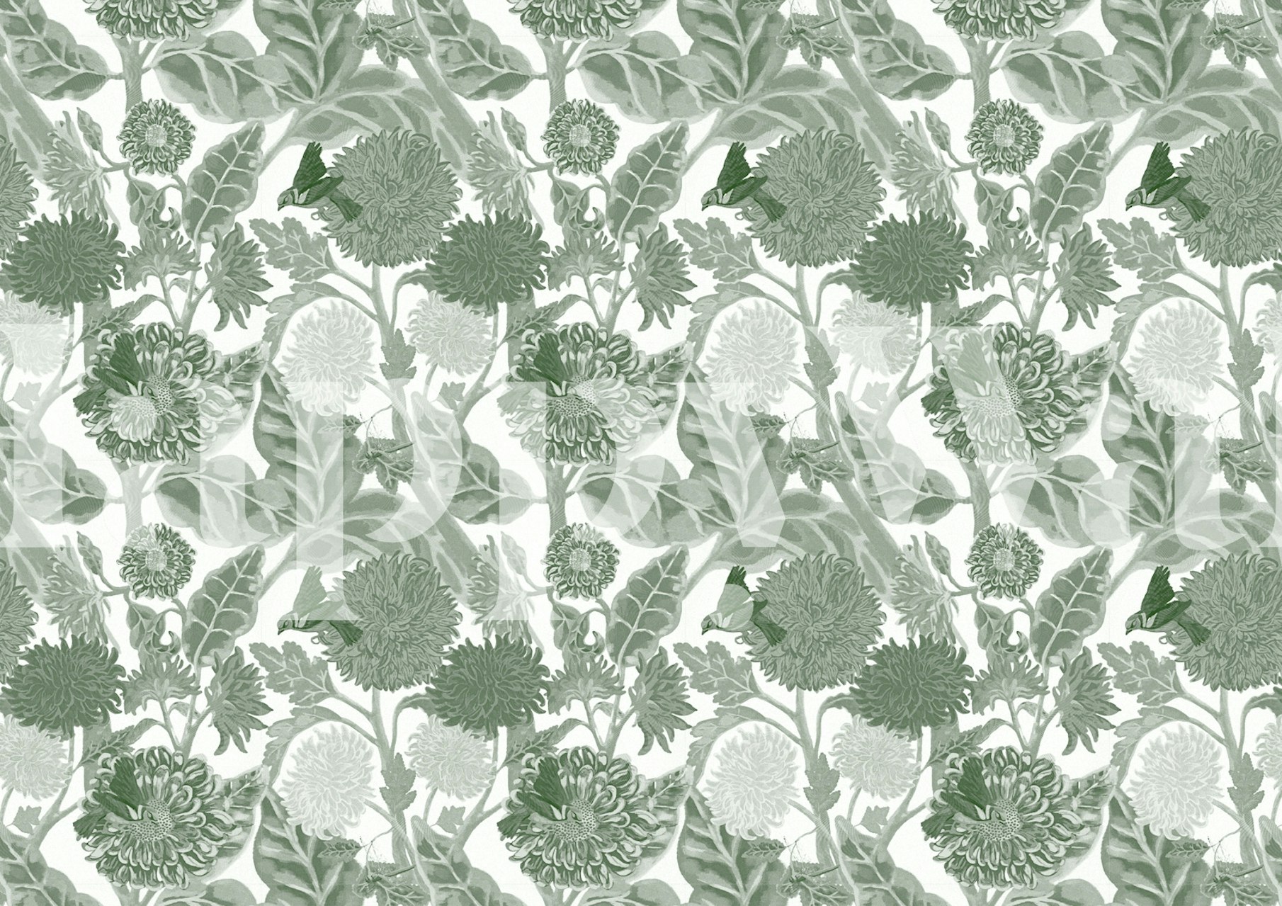 Tapeta Sunflowers and dahlias u sobi