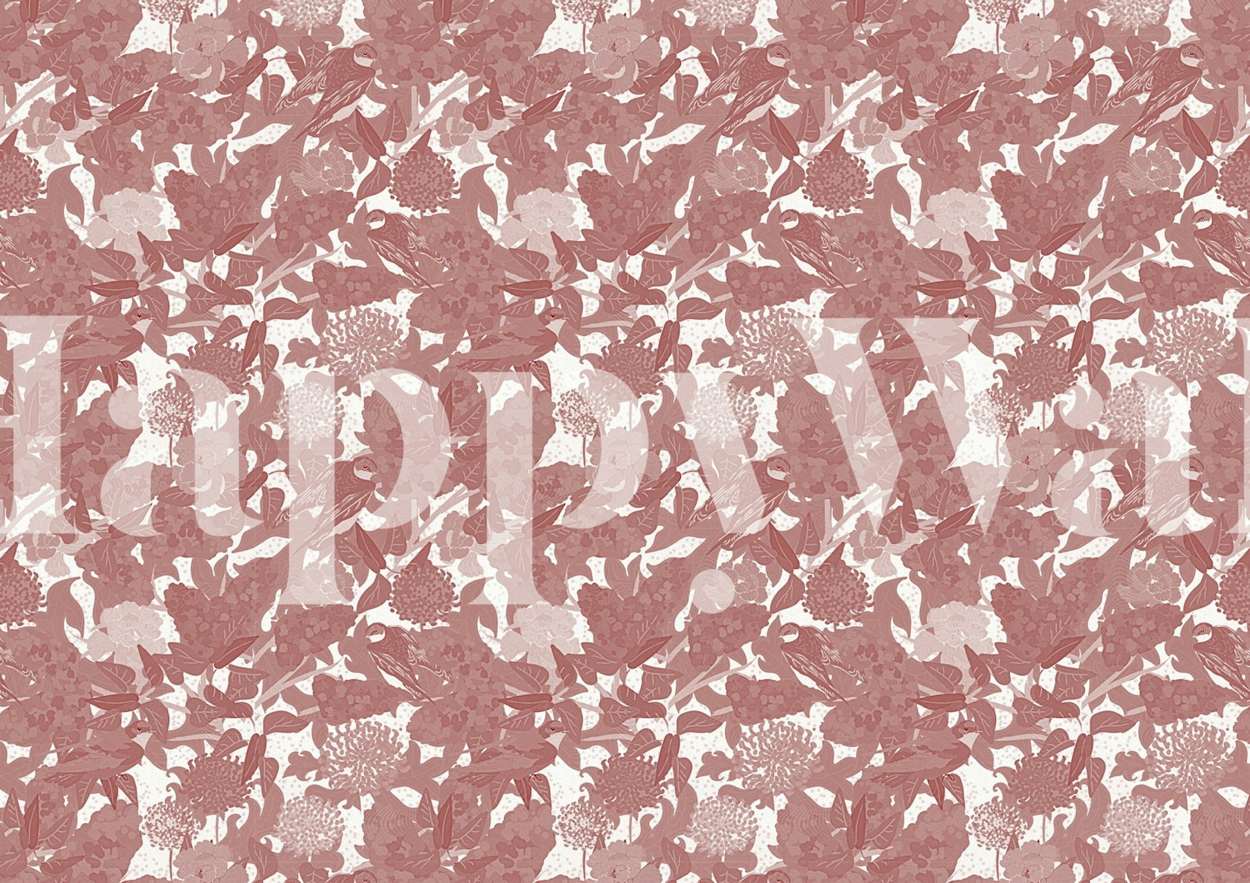 Lilacs and Swallows in Red tapettisuunnittelu