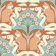 Cat and Toilet Paper Art Nouveau Copper Red