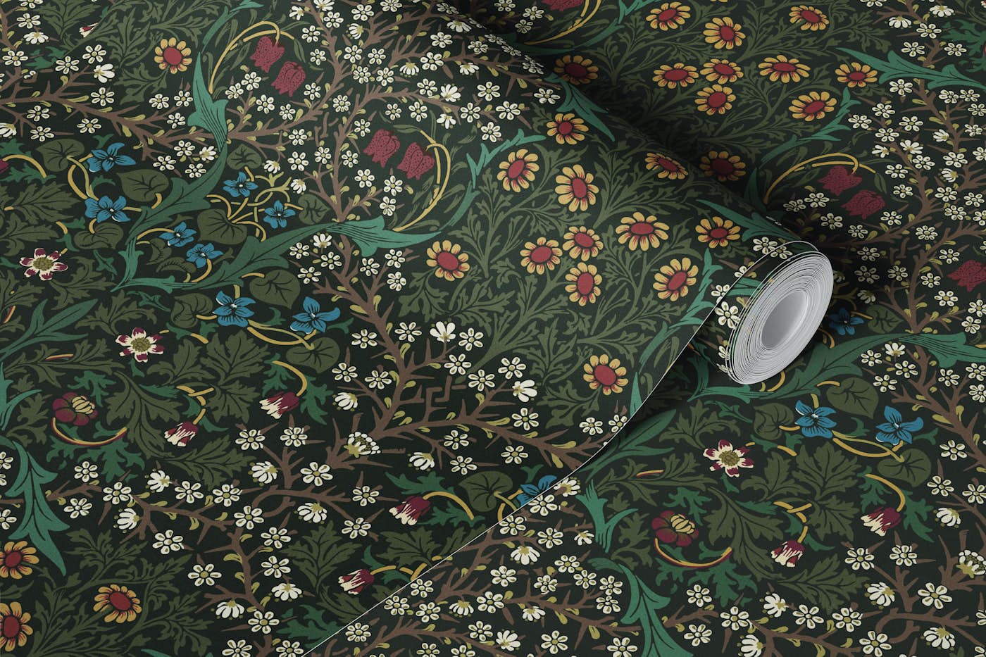 Blackthorn in Adelina - Arts and Crafts wallpaper roll