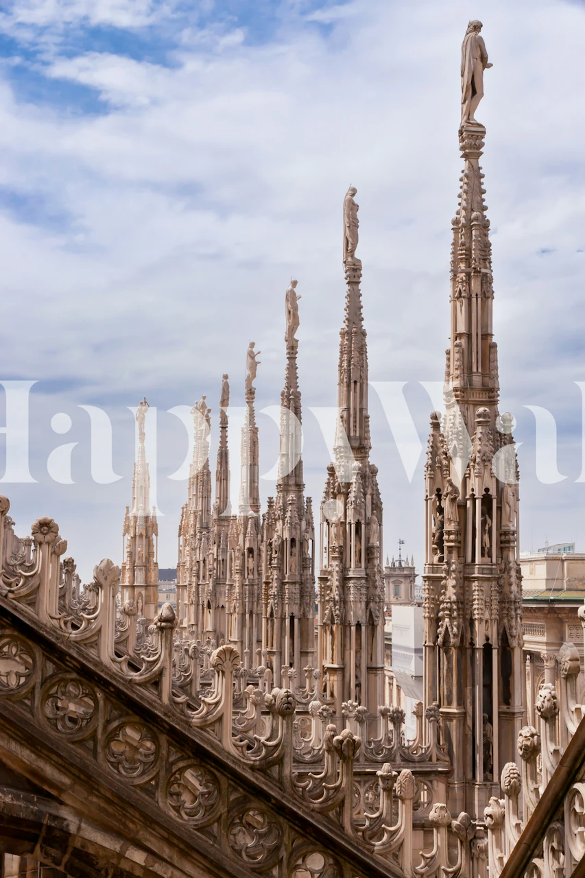 Milan Duomo rooftop view wallpaper in a room