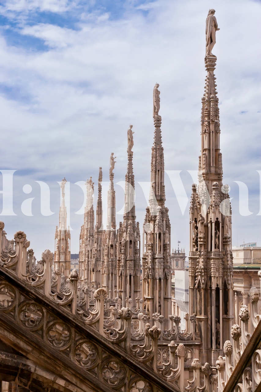 Milan Duomo rooftop view wallpaper in a room
