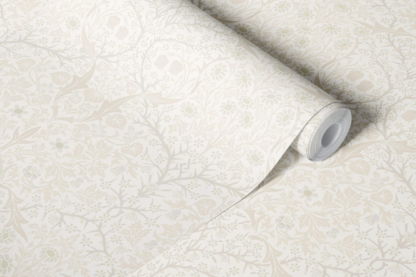 Blackthorn in Eggshell - Arts and Crafts wallpaper roll
