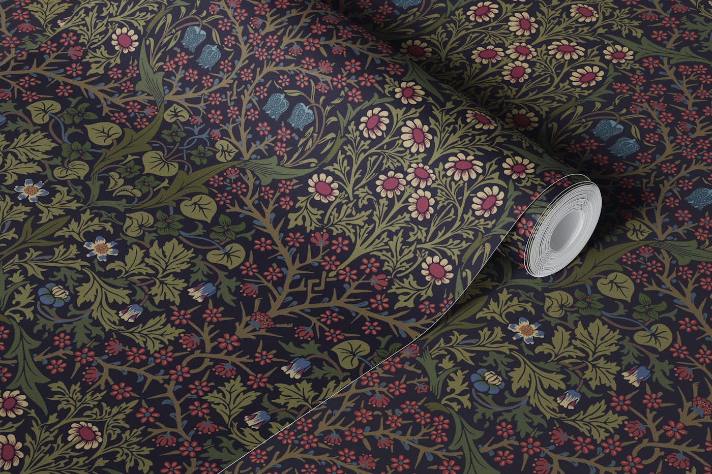 Blackthorn in Michaelmas - Arts and Crafts wallpaper roll