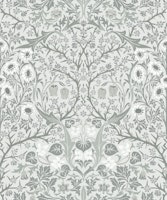 Blackthorn in Silver Fox - Arts and Crafts wallpaper