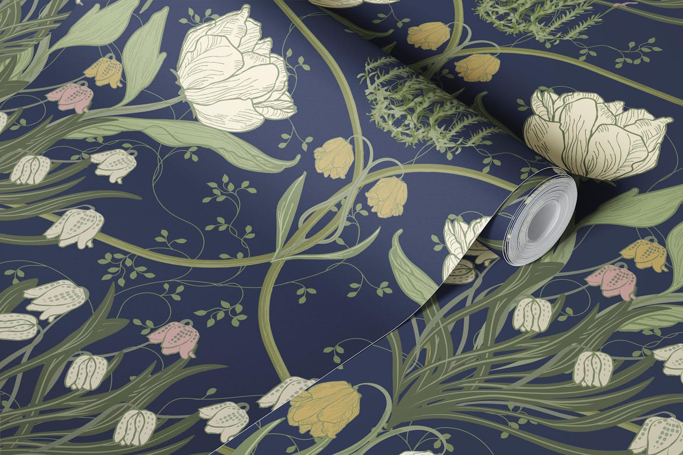Art Nouveau Flourishing Woodland wallpaper roll