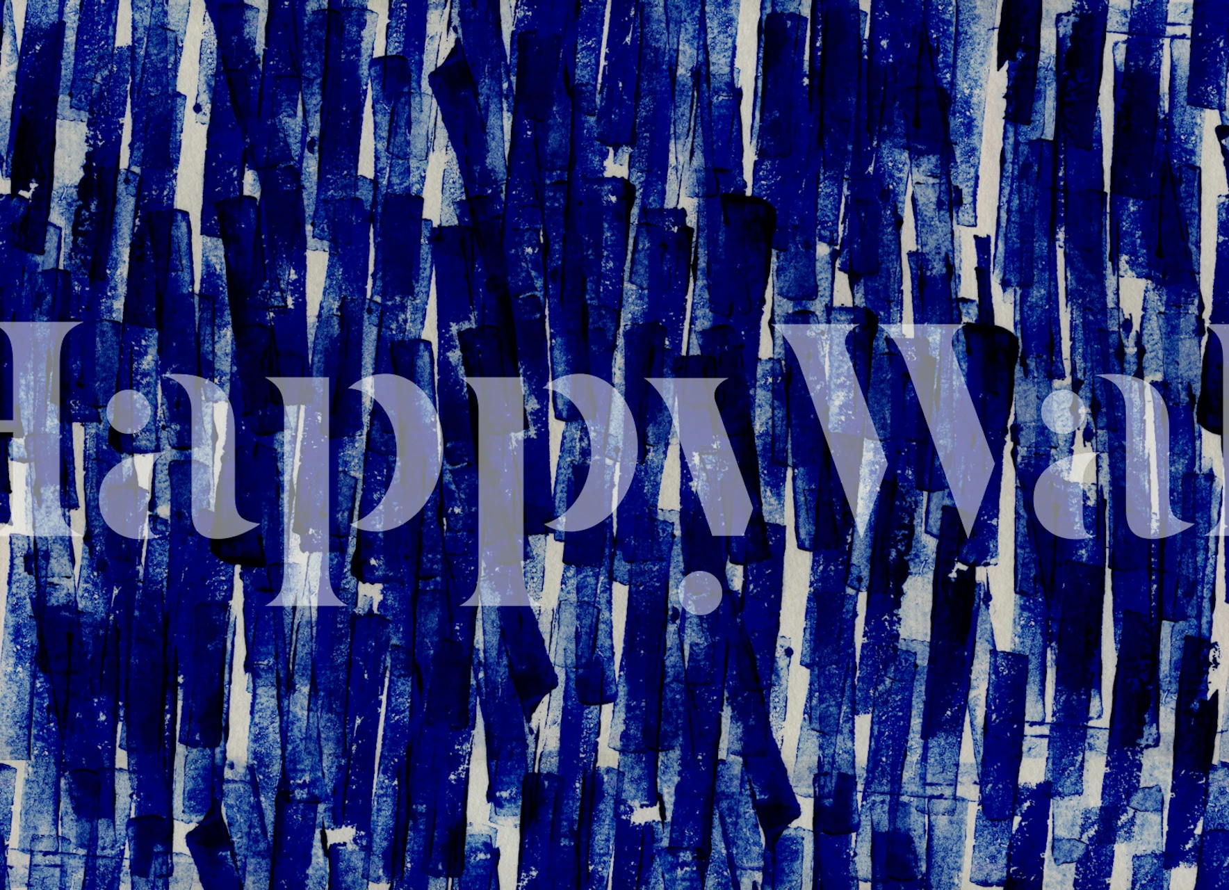 Papel de parede Deep Blue Abstract em um quarto