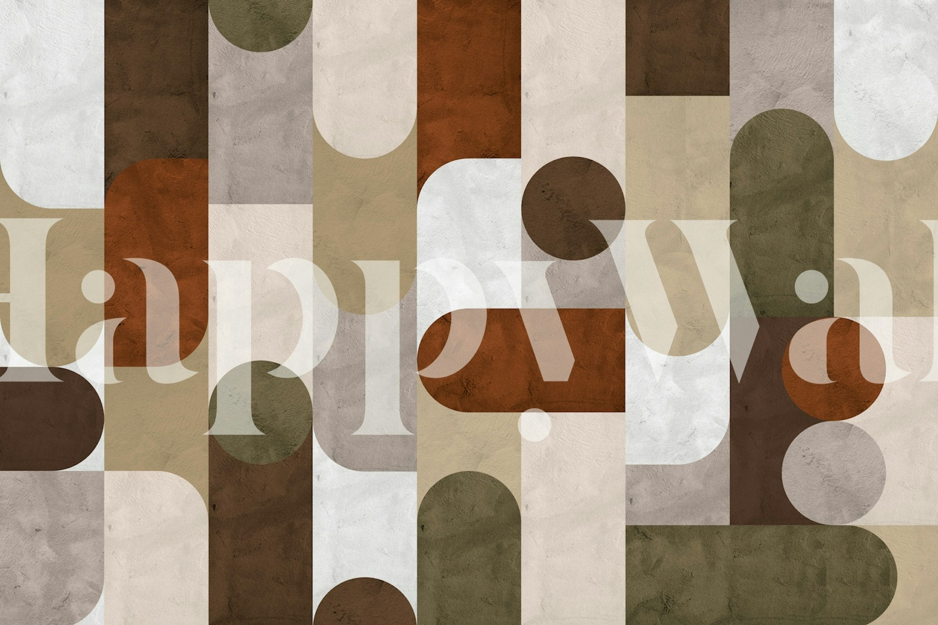 Vintage Mosaic Vibes wallpaper design in a room