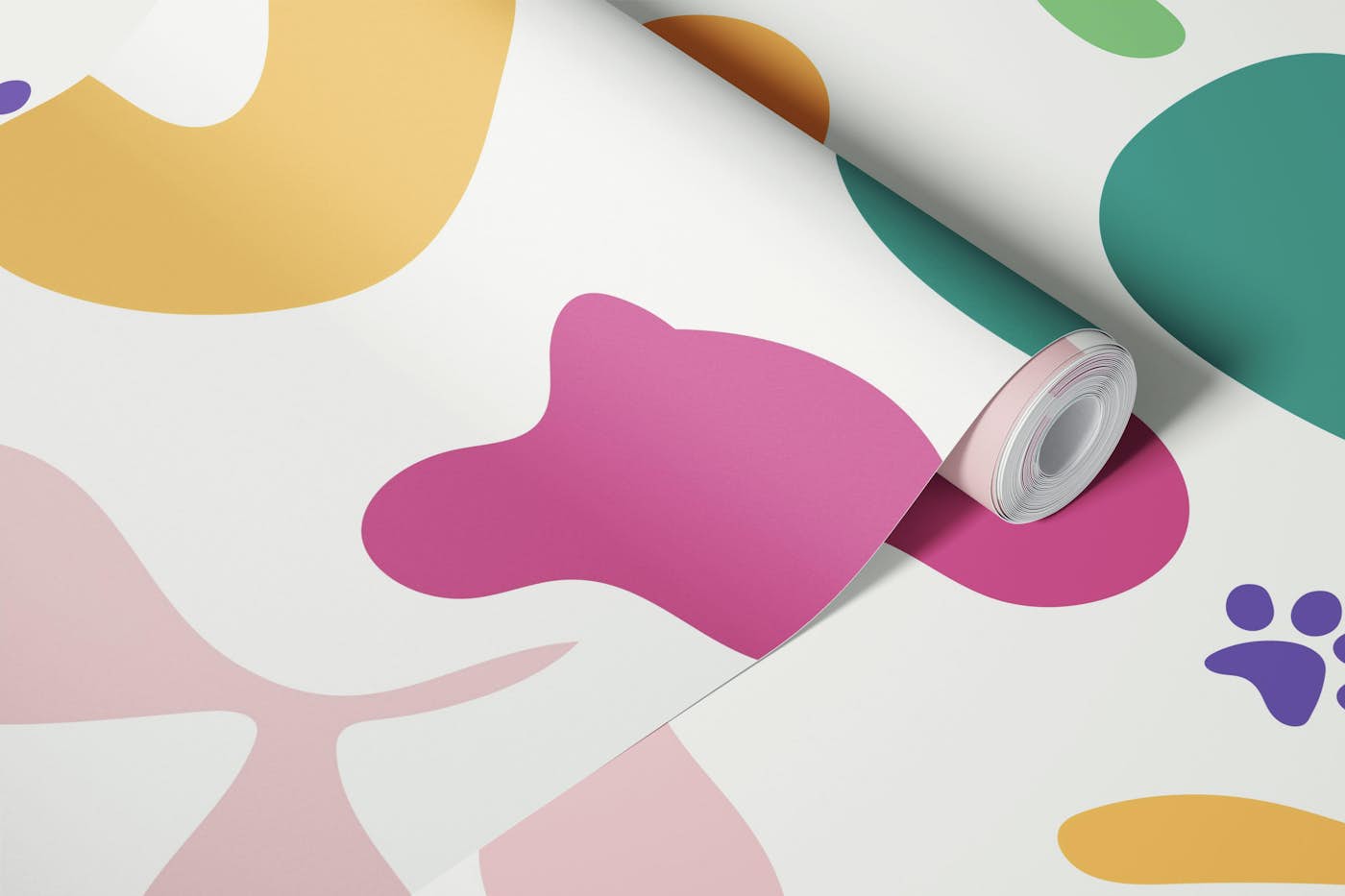 Colorful Organic Shapes wallpaper roll