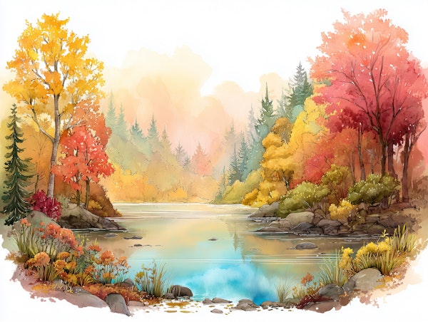 Autumn Serenity by the Lake