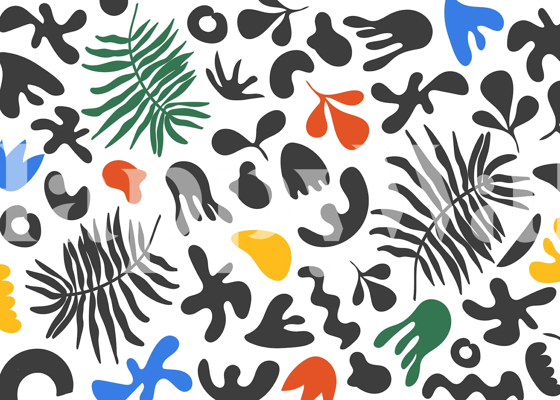 Eclectic flora design wallpaper in a room