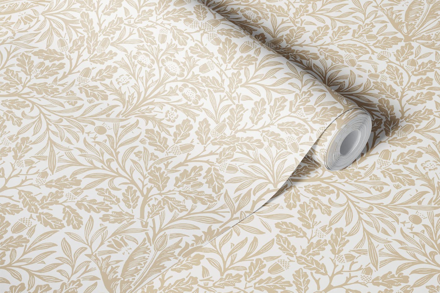 Acorn in Shaker Beige - Arts and Crafts wallpaper roll