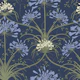 Art Nouveau Agapanthus - Royal Navy Blue