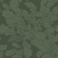 Vintage Oak Tree & Acorn Foliage - Green carta da parati