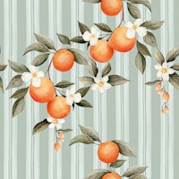 Tangerine Stripes - Sage tapet