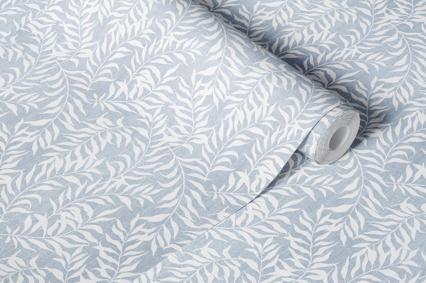 Natural modern calming tropical leaf Sky wallpaper roll