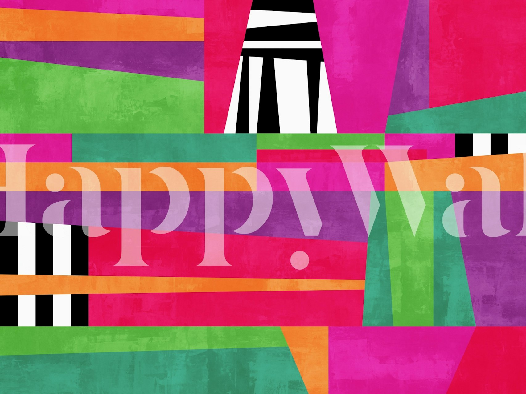 Vivid Retro Geometrics wallpaper in a room