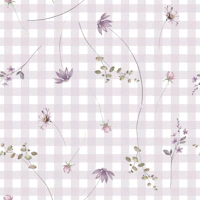 Lavender Gingham Blossoms papiers peint