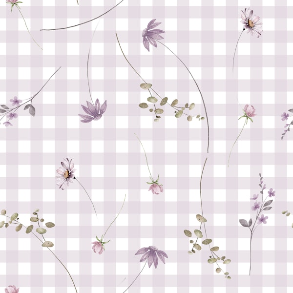 Lavender Gingham Blossoms
