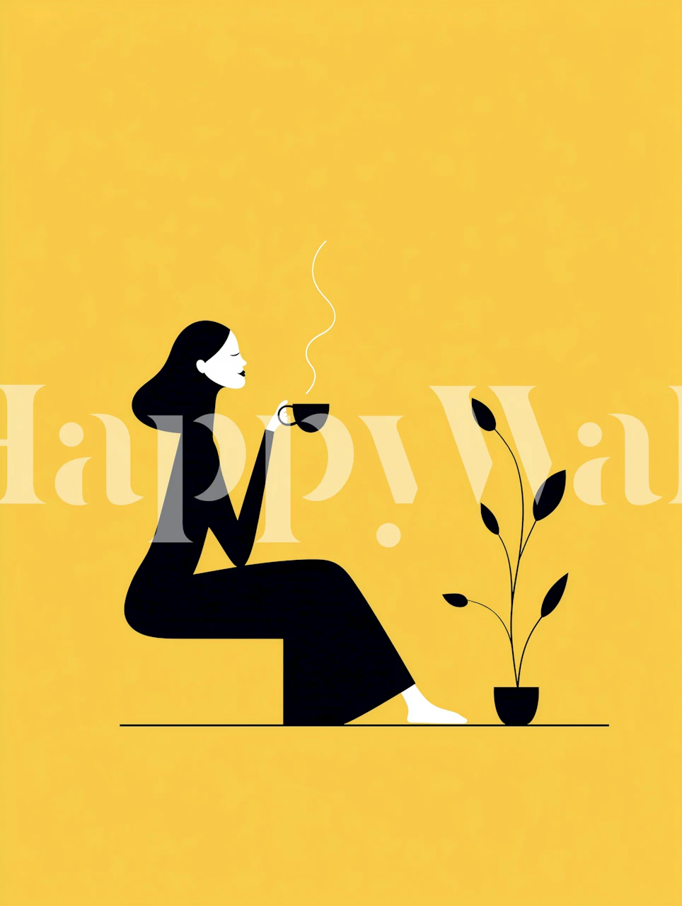 Serene Coffee Moment tapet i et rom