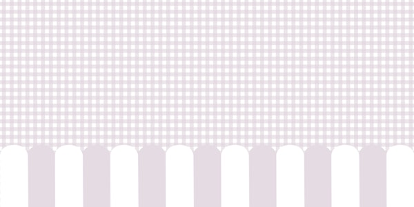 Kindergarten gingham scallop fence 2 colored