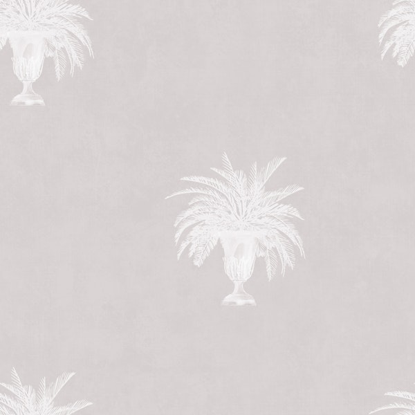 Mediterranean Palm Trees & Urns - Mauve
