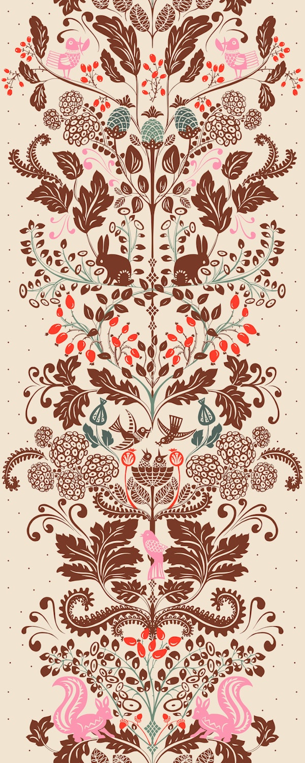 Garden Tales damask XXL panel