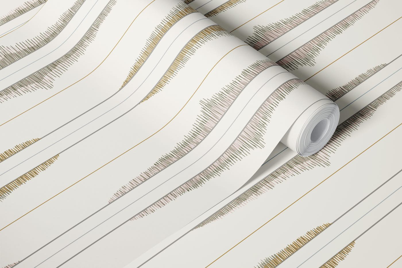 Boho ikat stripes earthy tones wallpaper roll