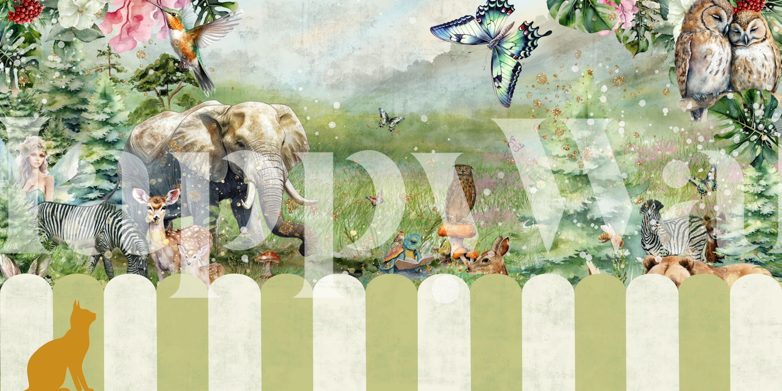 Serene Safari Adventure wallpaper in a room
