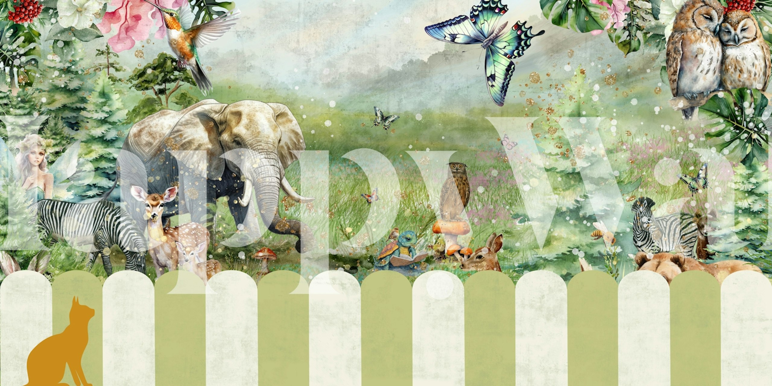 Serene Safari Adventure wallpaper in a room