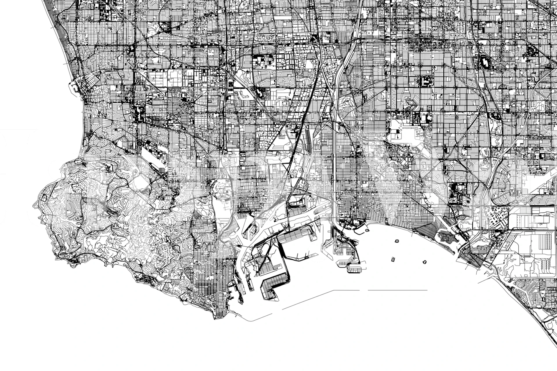 tapeta Long Beach Map w aranżacji wnętrza