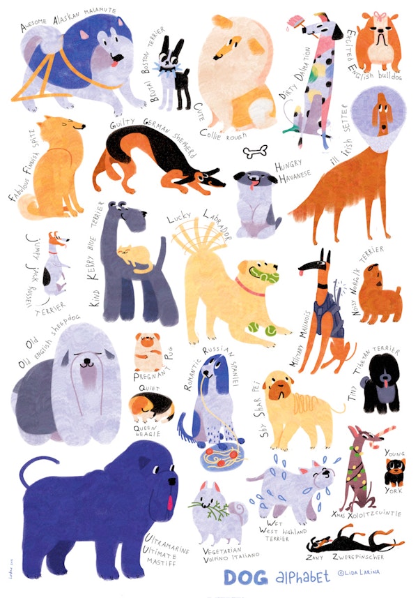 Charming Dog Alphabet Art