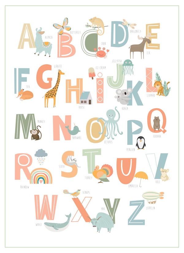Playful Alphabet Animals
