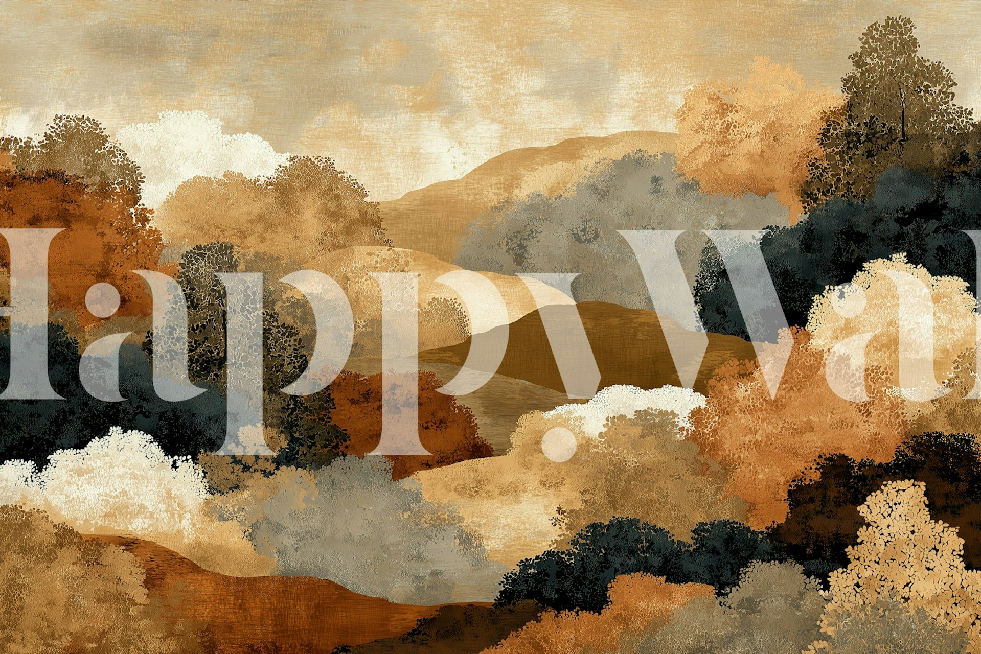 Autumn Lonely Walk wallpaper in a room