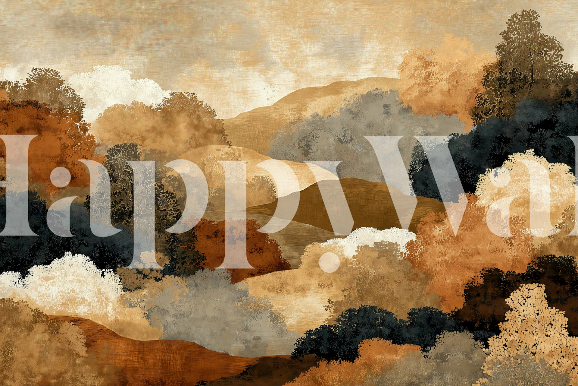 Autumn Lonely Walk wallpaper in a room