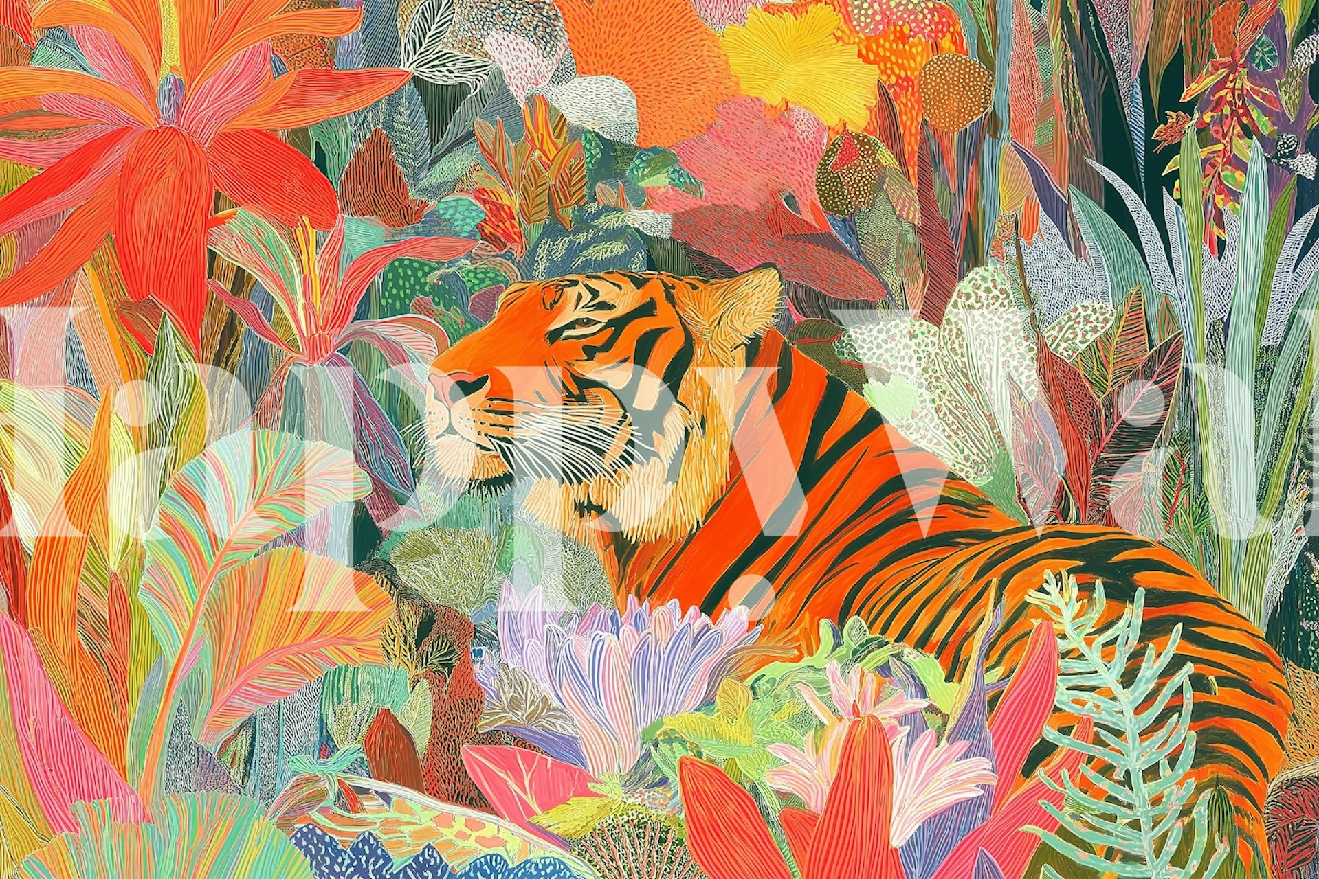 Jungle Colorful Serenade wallpaper design