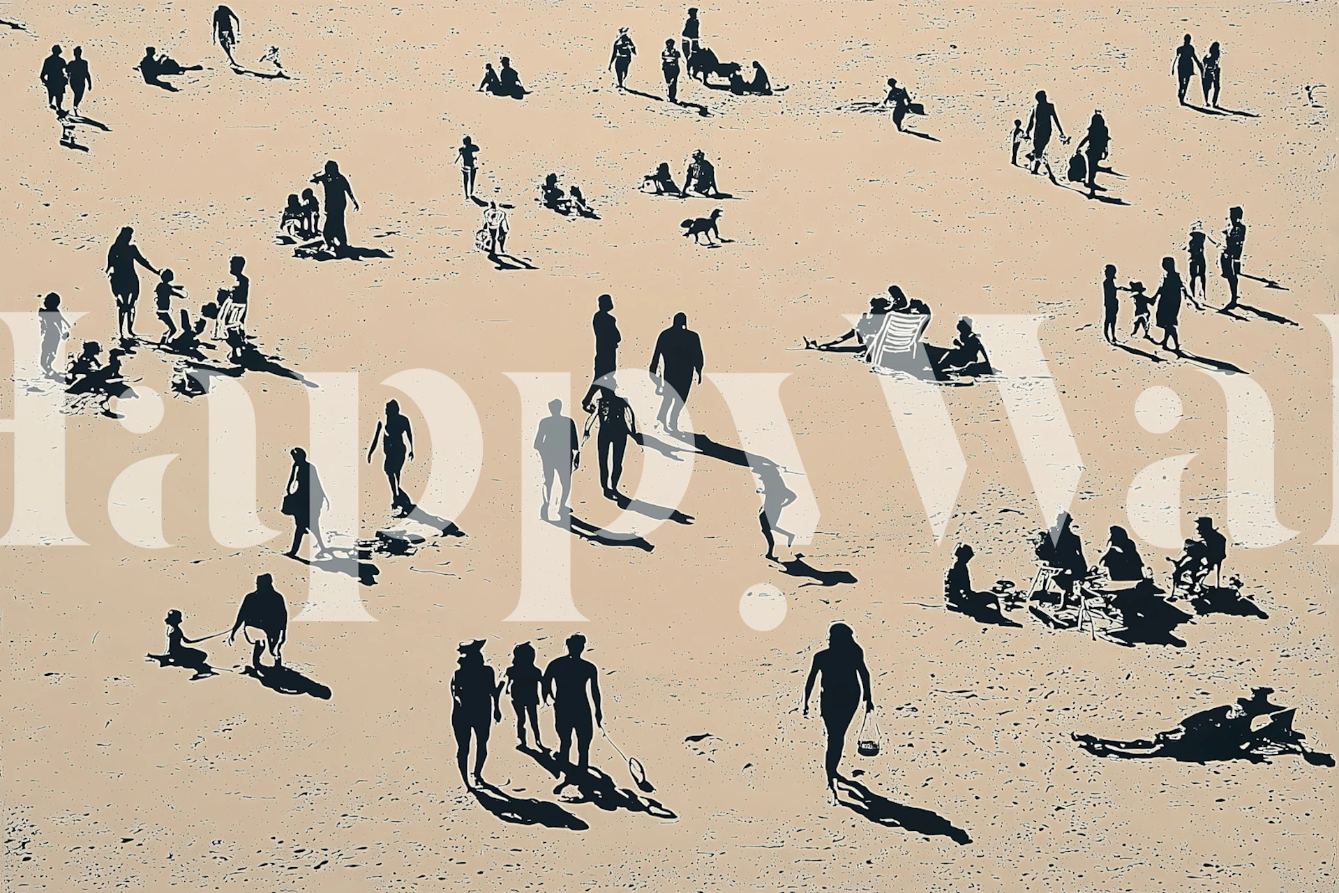 Beachside Shadows Tapete in einem Raum