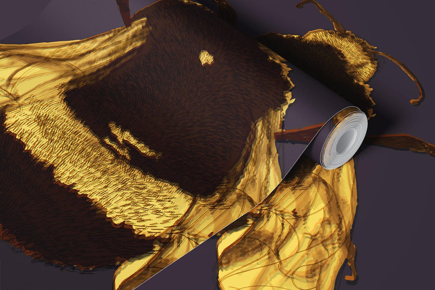 Bumblebee Joy - Espresso Brown wallpaper roll