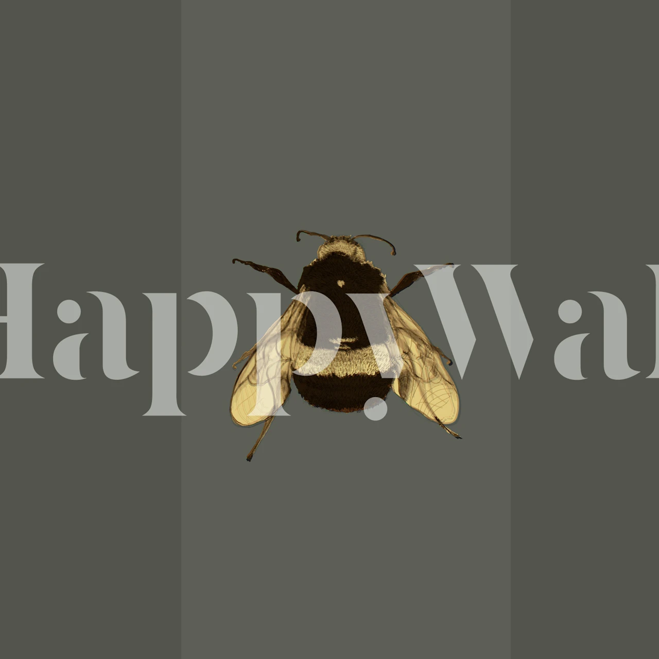 Stylized bumblebee on khaki green background wallpaper