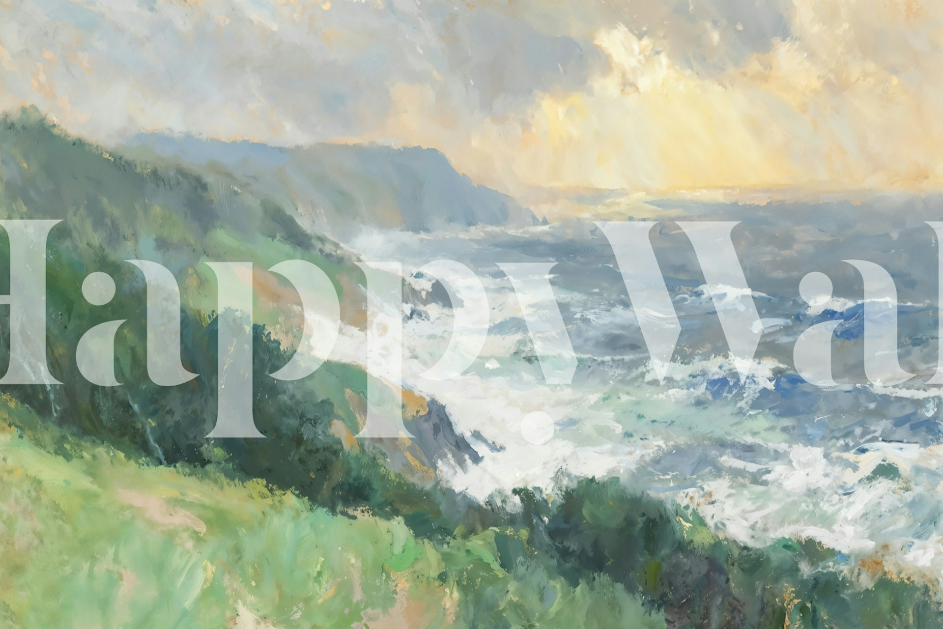 Waves of Tranquility wallpaper in a room